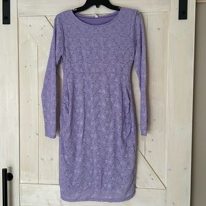 Maternity pink blush purple dress lace long sleeve bodycon small short